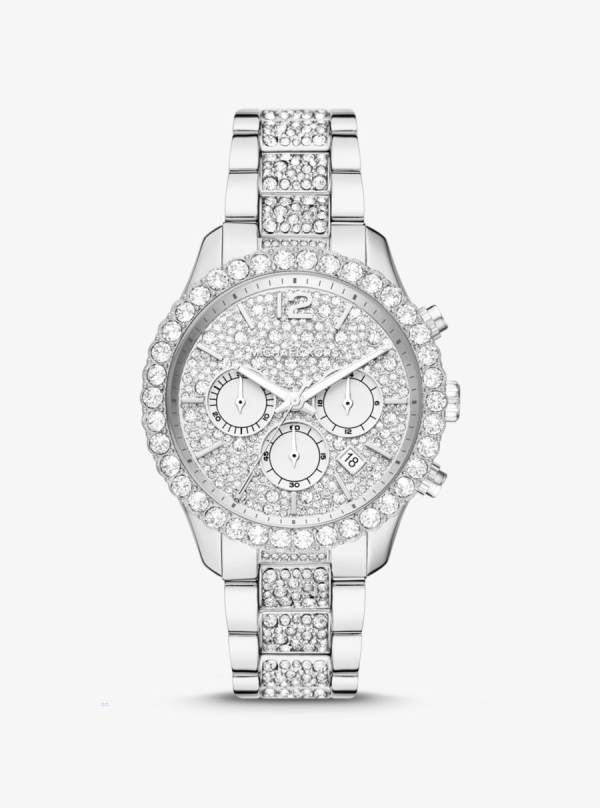 Panske Oversized Hodinky Michael Kors Oversized Layton Pavé Silver-Tone Strieborne - Hodinky Michael Kors Obchod | GZFED-7318